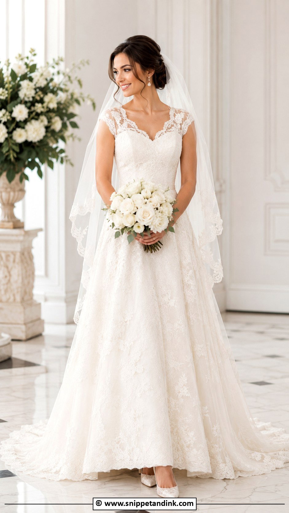 Cap Sleeve Wedding Dress - Snippet and Ink - 30 Classy Timeless Wedding Dress Ideas