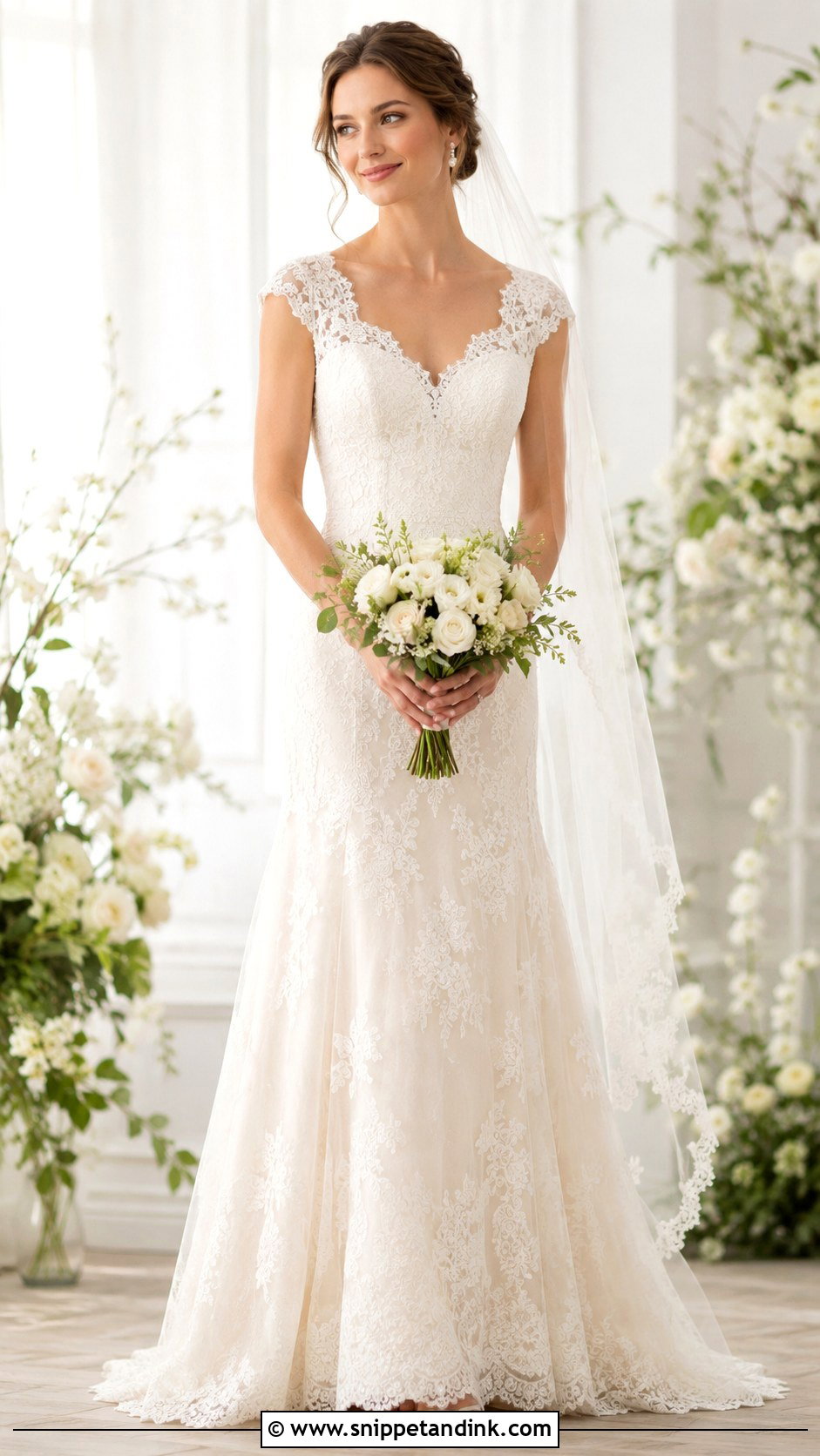 Cap Sleeve Wedding Dress - Snippet and Ink - 25 Classy Elegant Wedding Dresses