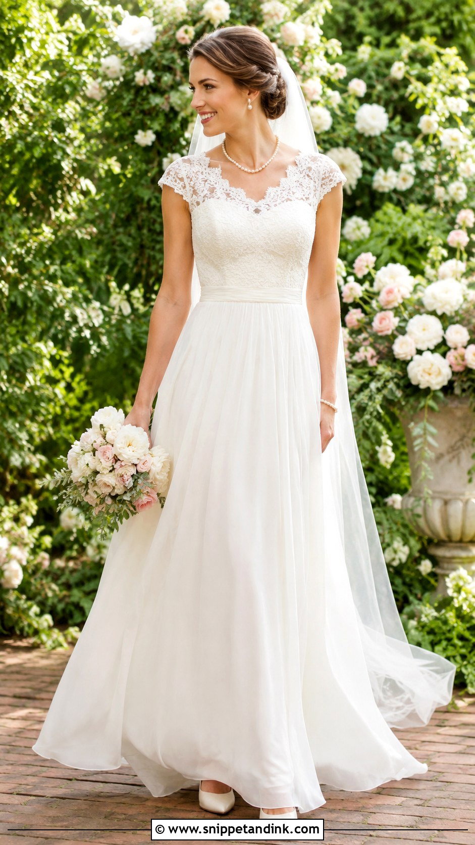 Cap Sleeve Wedding Dress - Snippet and Ink - 25 Flowy Romantic Wedding Dress Ideas