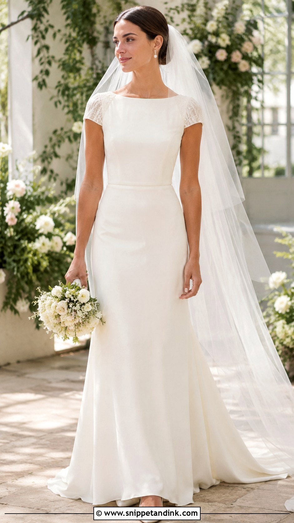 Cap Sleeve Wedding Dress - Snippet and Ink - 25 Old Money Wedding Dresses