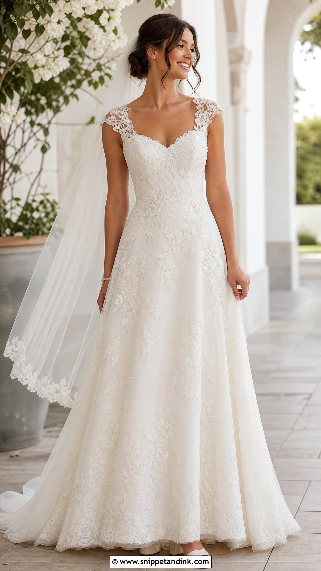 Cap Sleeve Wedding Dress - Snippet and Ink - 20 Wedding Dress Top Styles