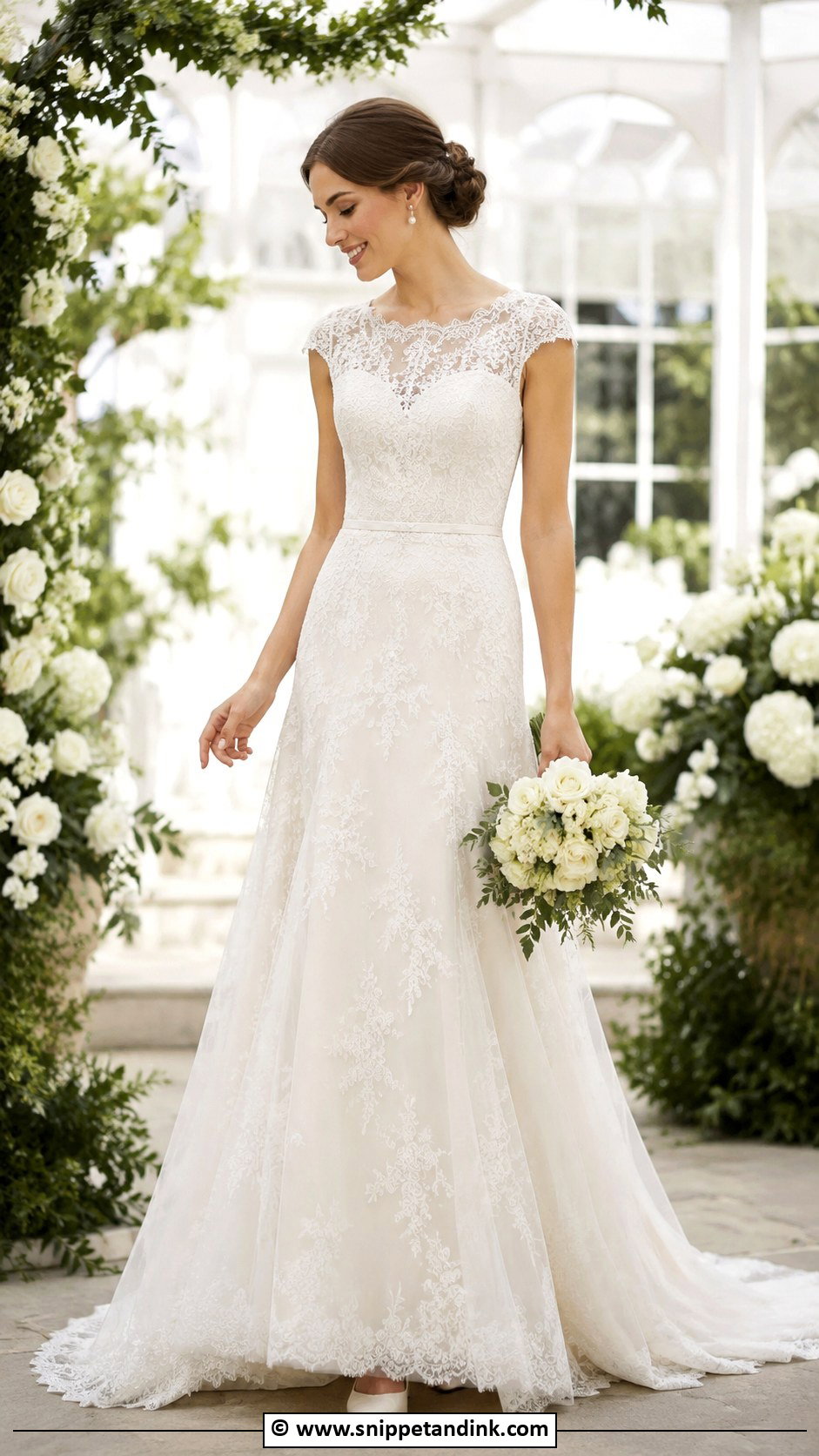 Cap Sleeve Wedding Dress - Snippet and Ink - 30 Timeless Elegant Wedding Dress Ideas