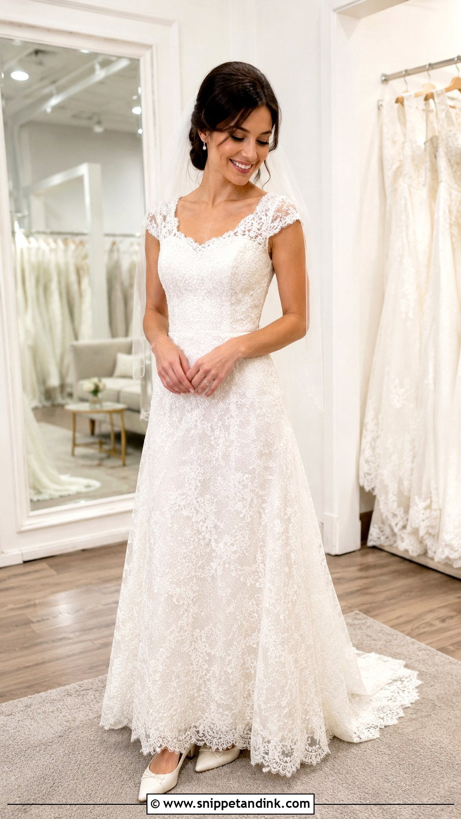 Cap Sleeve Wedding Dress For Short Brides - Snippet and Ink - 30 Wedding Dresses for Short Brides