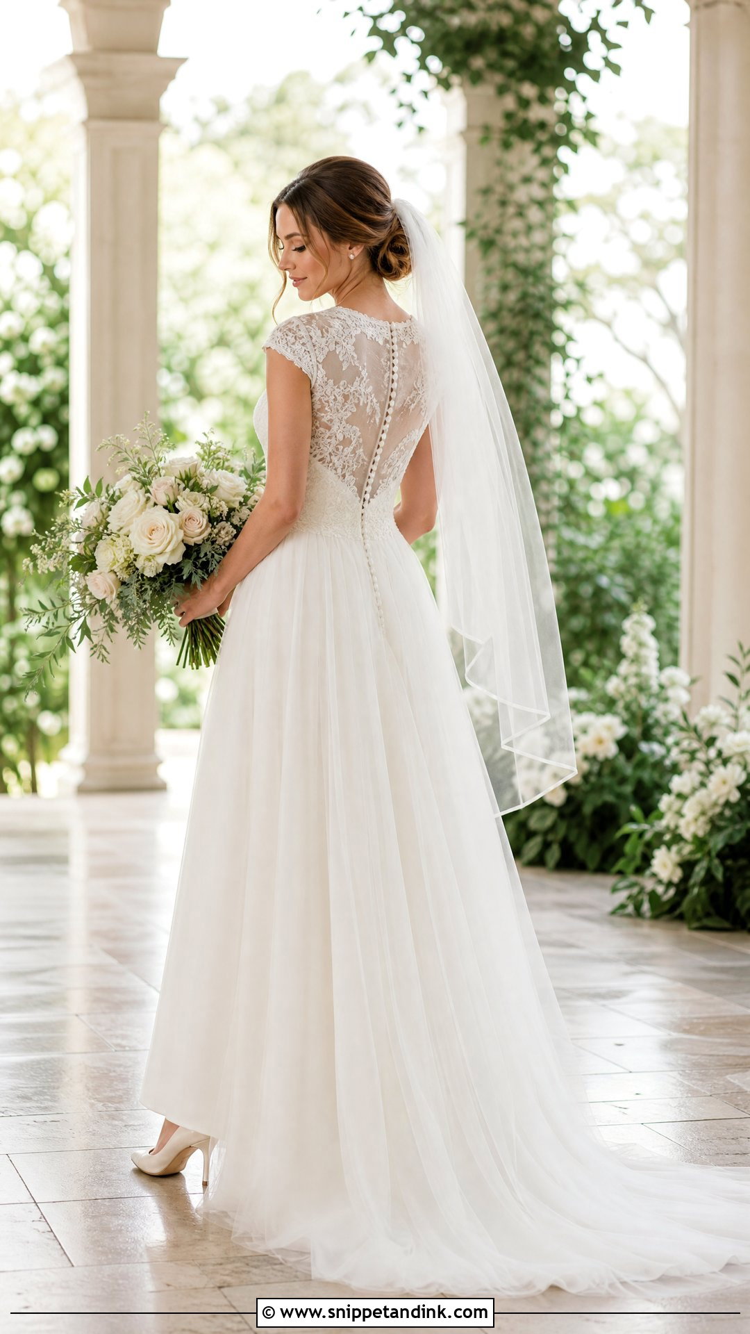 Cap Sleeve Wedding Dress With Buttons Down Back - Snippet and Ink - 20 Wedding Dress Buttons Down Back Ideas