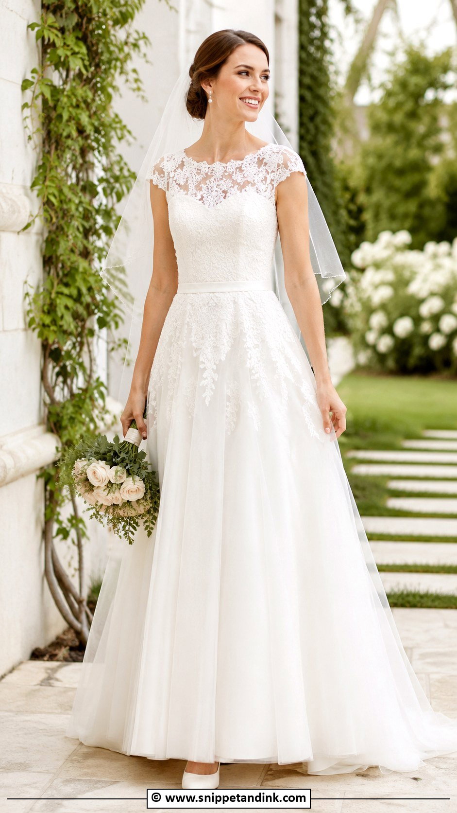 Cap Sleeve Wedding Gown - Snippet and Ink - 30 Wedding Gowns with Sleeves