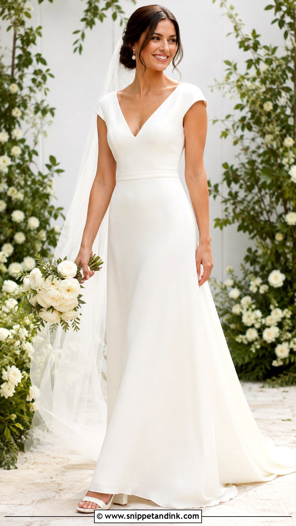 Cap Sleeve Wedding Gown - Snippet and Ink - 20 Elegant Simple Wedding Gowns