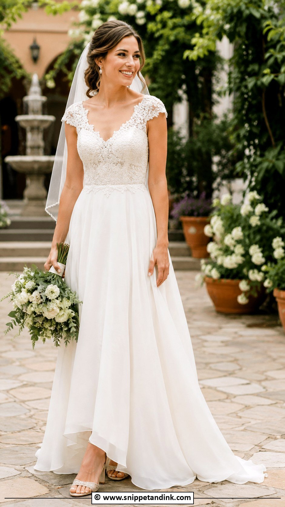 Cap Sleeve Wedding Gown - Snippet and Ink - 30 Couture Wedding Gowns