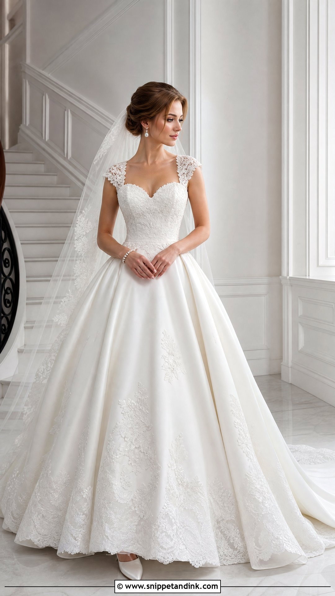 Cap Sleeves With Sweetheart Ball Gown - Snippet and Ink - 20 Wedding Sleeves Detachable