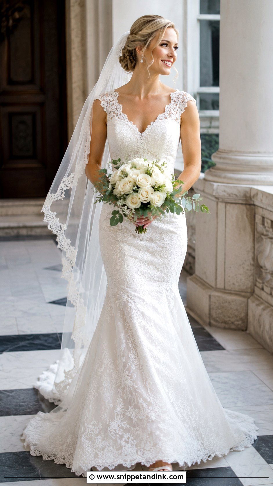 Cap Strap Lace Mermaid Wedding Dress - Snippet and Ink - 20 Mermaid Wedding Dress with Straps Ideas