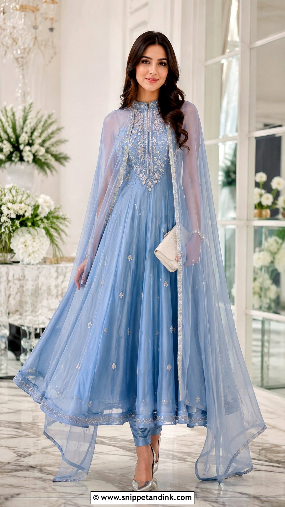 Cape Anarkali Gown With Dupatta - Snippet and Ink - 25 Anarkali Gown with Dupatta Ideas
