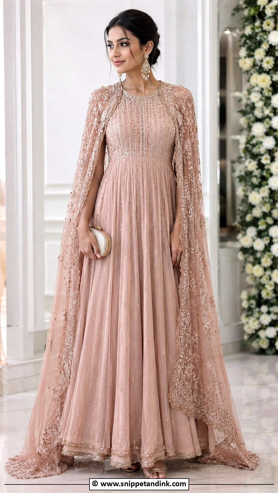 Cape Anarkali Wedding Suit - Snippet and Ink - 25 Heavy Anarkali Wedding Suits