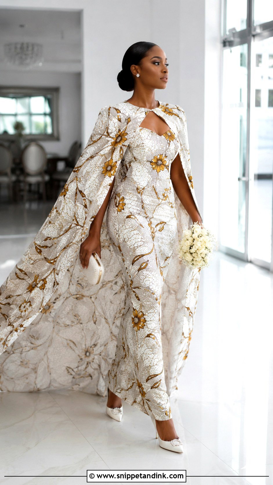 Cape Ankara Bridal Dress - Snippet and Ink - 20 Bridal Ankara Dresses