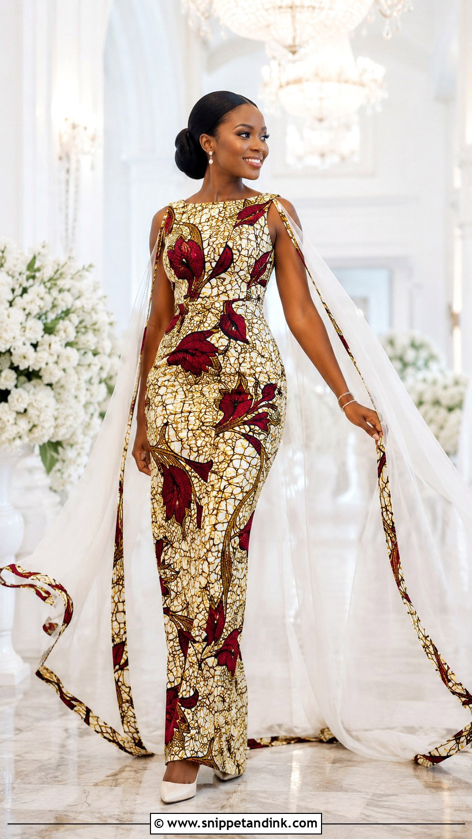 Cape Ankara Wedding Dress - Snippet and Ink - 20 Ankara Wedding Dress Styles
