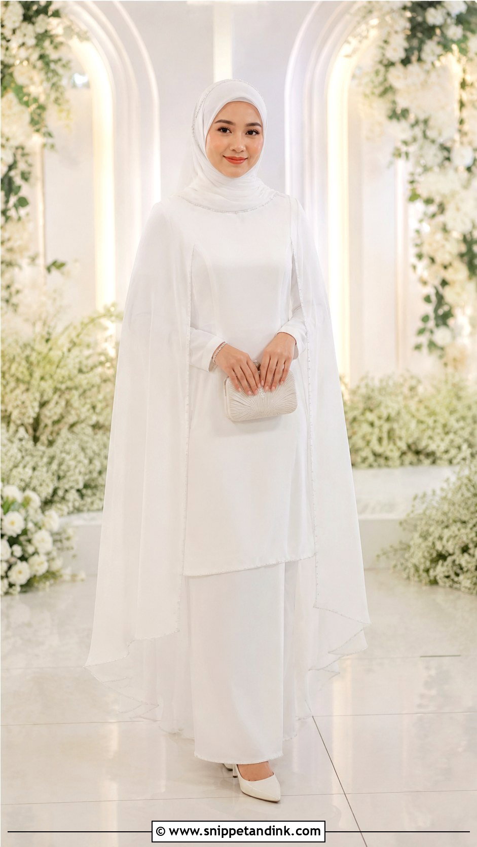 Cape Baju Kurung Nikah Dress - Snippet and Ink - 25 Malay Nikah Wedding Dress Ideas
