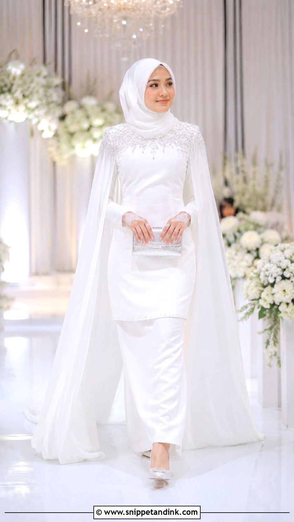 Cape Baju Kurung Wedding Dress - Snippet and Ink - 30 Malay Wedding Dress Ideas