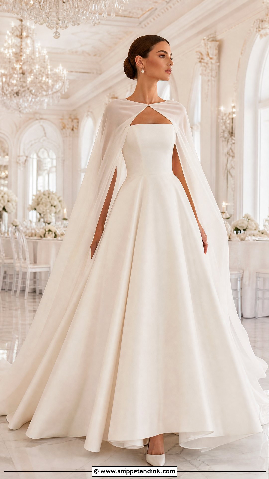 Cape Ballroom Wedding Dress - Snippet and Ink - 25 Ballroom Wedding Dress Ideas