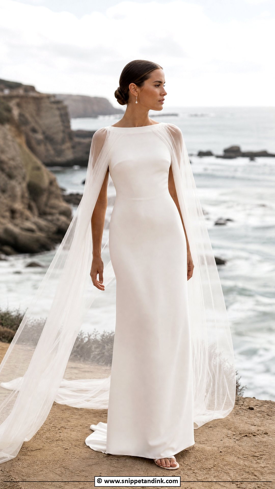 Cape Beach Wedding Dress - Snippet and Ink - 35 Beach Wedding Dress Ideas