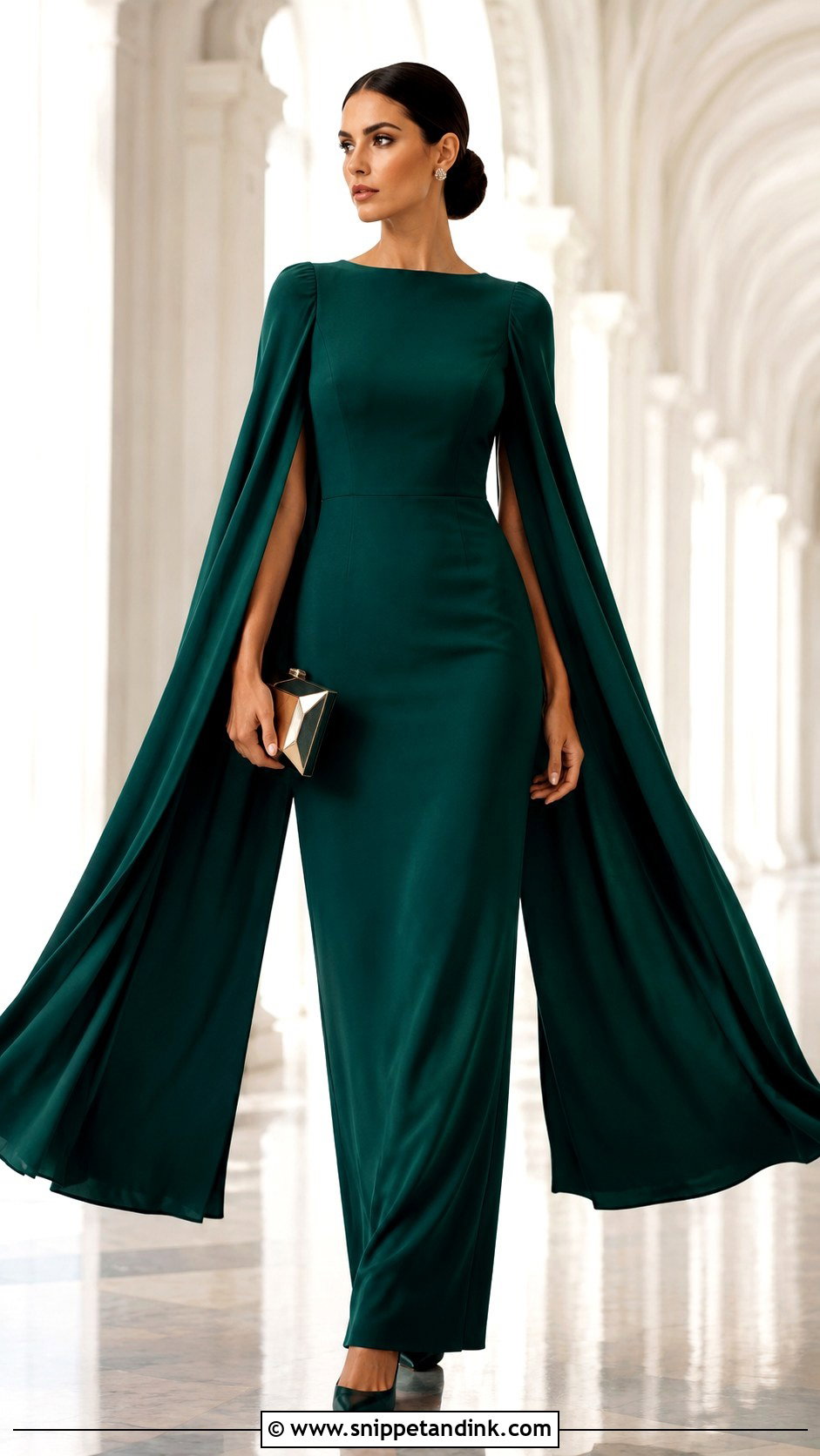 Cape Bell Sleeve Gown - Snippet and Ink - 20 Bell Sleeve Gown Ideas