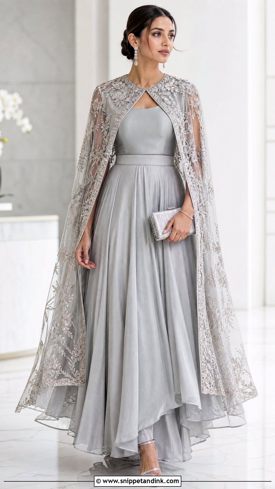 Cape Blouse With Long Skirt - Snippet and Ink - 20 South Asian Clothes Ideas