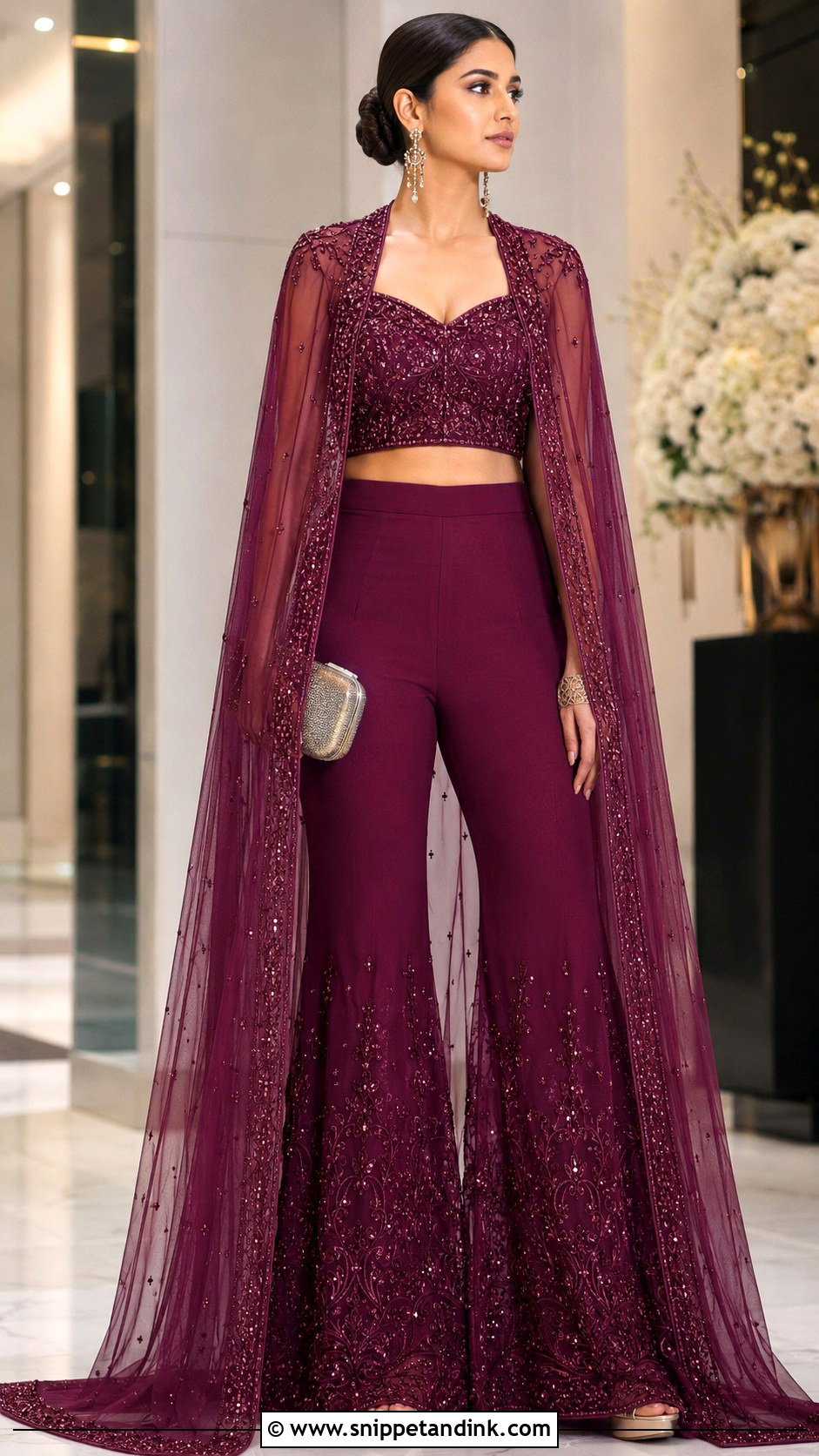 Cape Bollywood Sharara Set - Snippet and Ink - 20 Bollywood Wedding Outfit Ideas