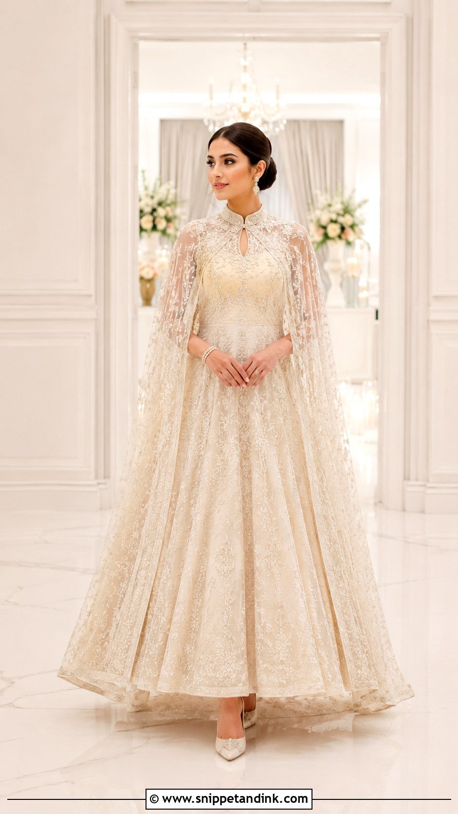 Cape Bridal Anarkali - Snippet and Ink - 25 Bridal Anarkali Ideas