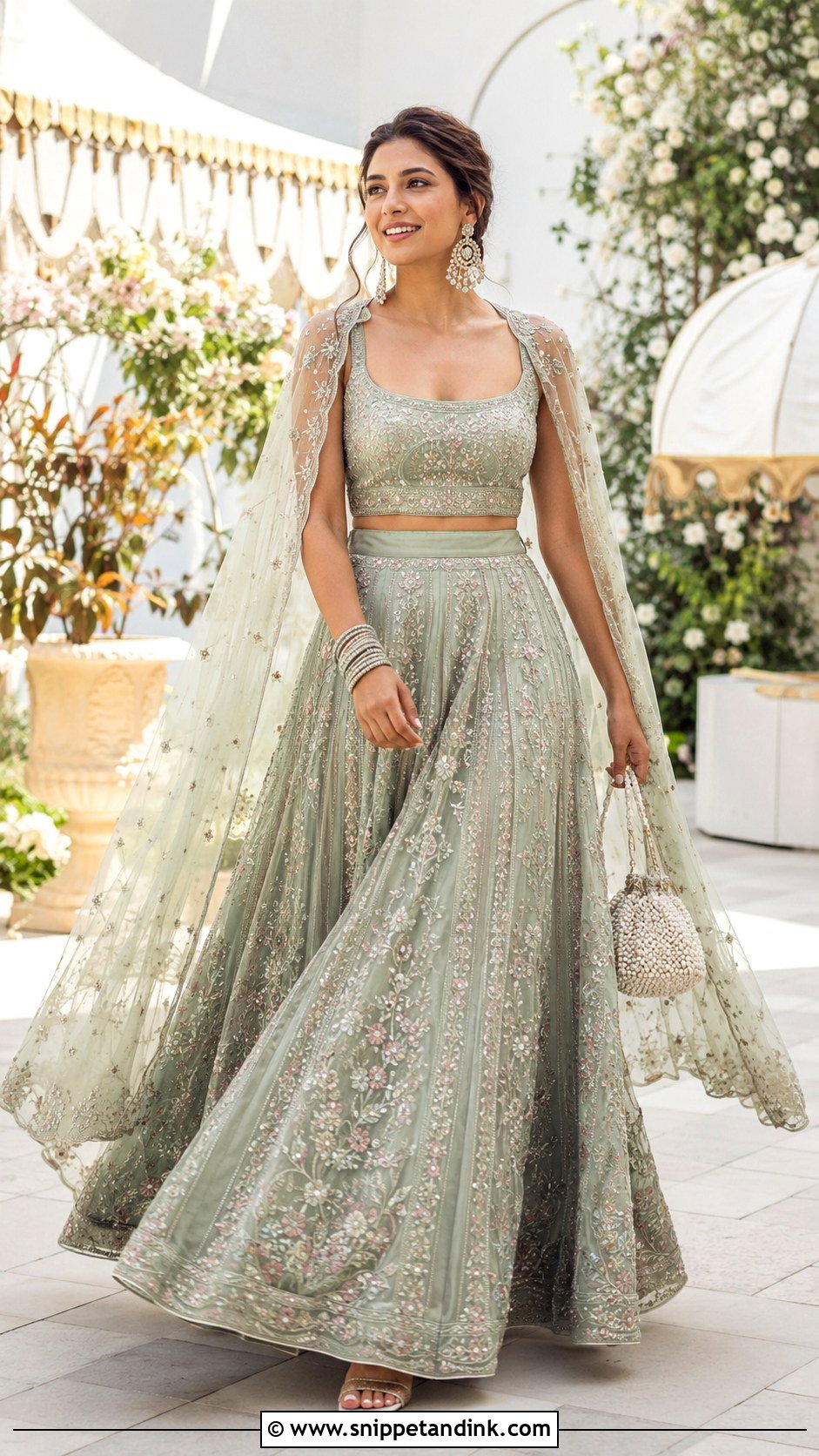 Cape Bridal Choli With Paneled Lehenga - Snippet and Ink - 20 Bridal Choli Designs