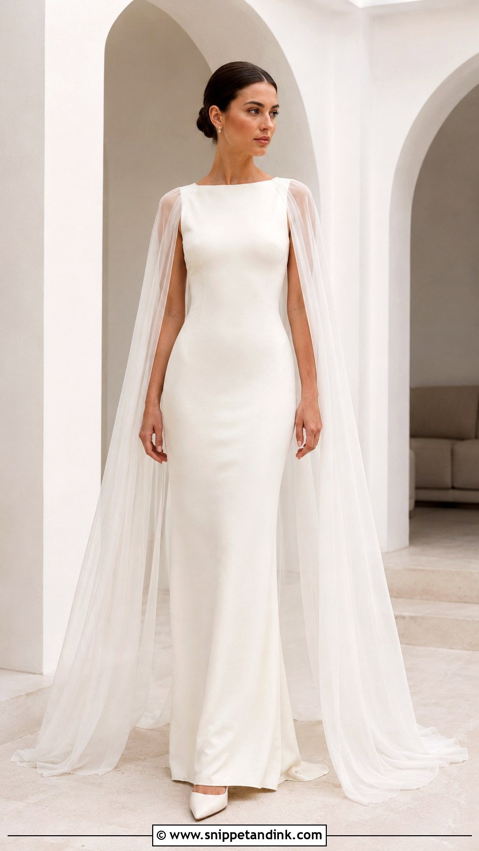 Cape Bridal Gown - Snippet and Ink - 25 Bridal Gown Styles