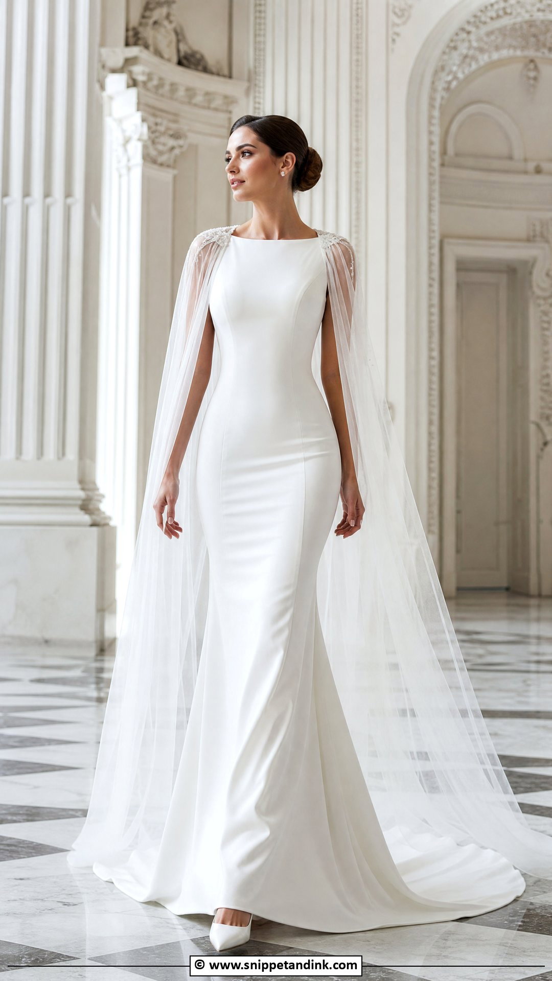 Cape Bridal Gown - Snippet and Ink - 35 Bridal Gowns