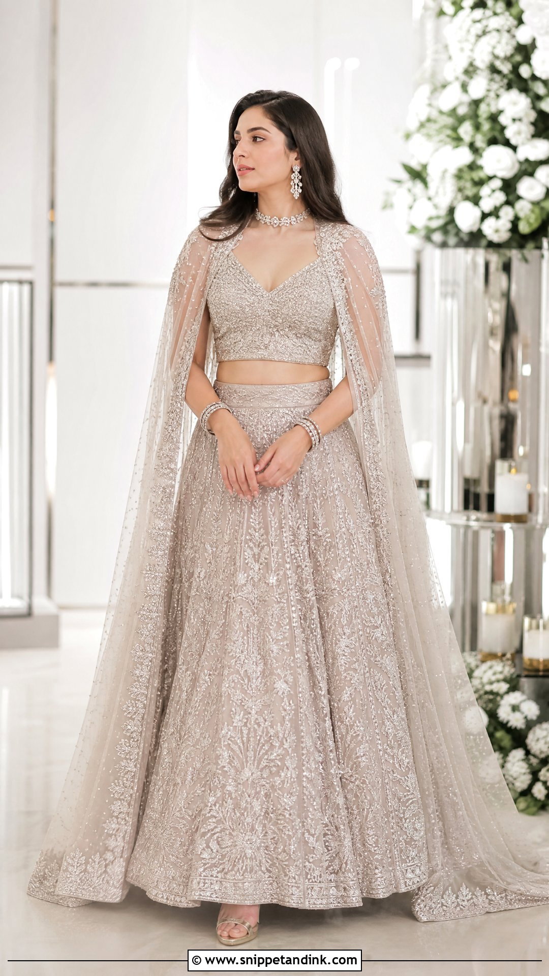 Cape Bridal Lehenga Choli - Snippet and Ink - 20 Bride Choli Ideas