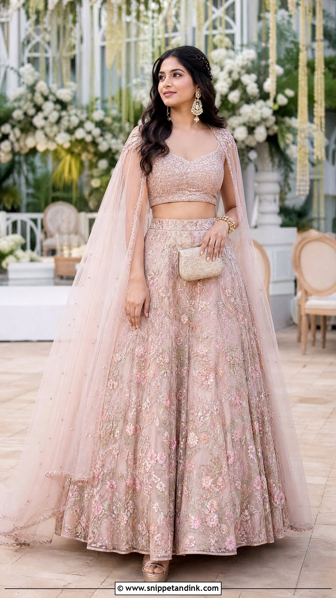Cape Bridal Lehenga - Snippet and Ink - 25 Hindu Wedding Dress Ideas