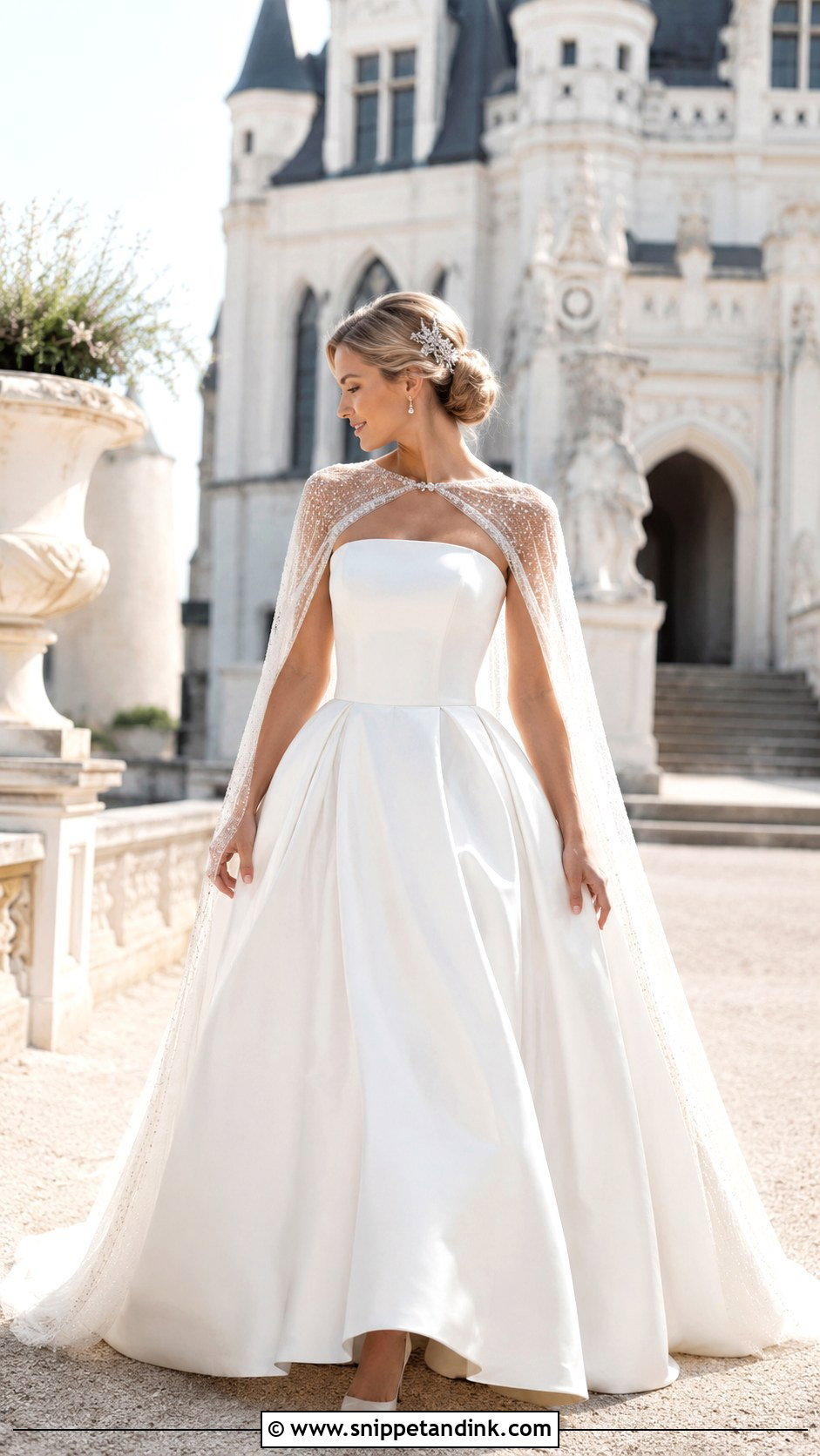 Cape Cinderella Wedding Dress - Snippet and Ink - 20 Cinderella Dress Wedding Ideas