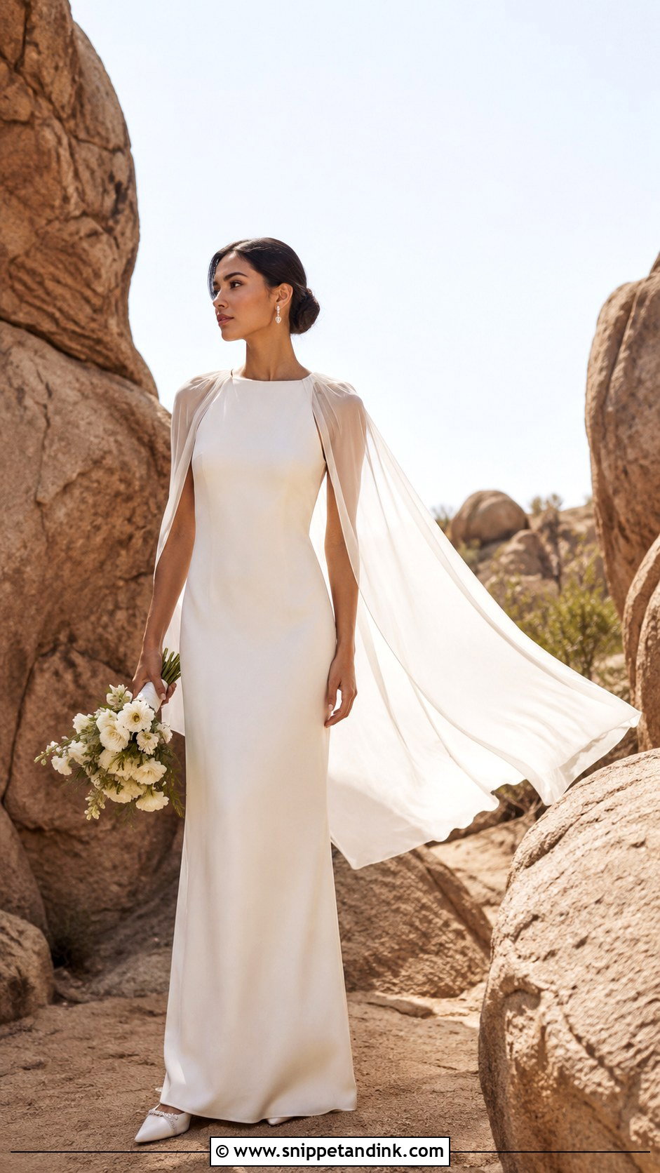 Cape Desert Wedding Dress - Snippet and Ink - 20 Desert Wedding Dress Ideas