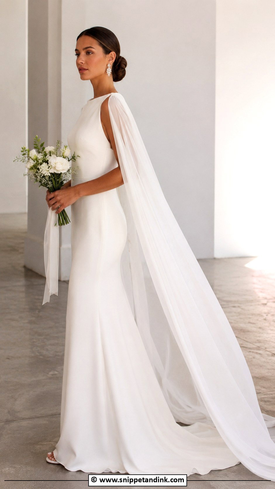 Cape Designer Wedding Dress - Snippet and Ink - 30 Designer Wedding Dresses