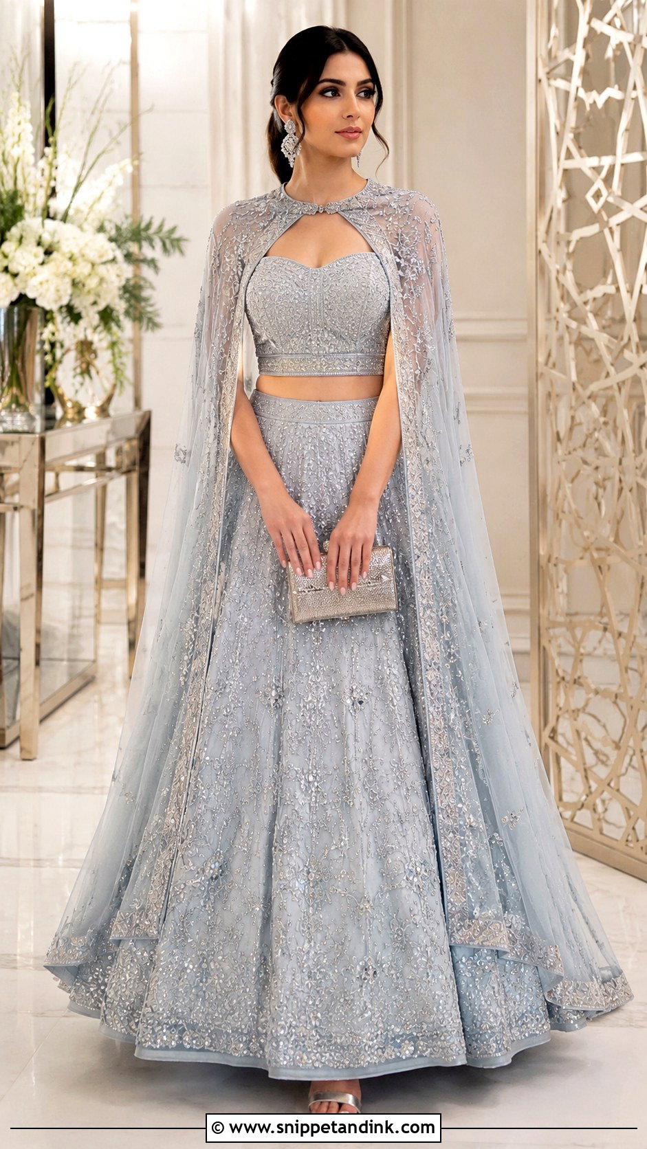 Cape Dupatta Lehenga Outfit - Snippet and Ink - 25 Latest Pakistani Wedding Outfits