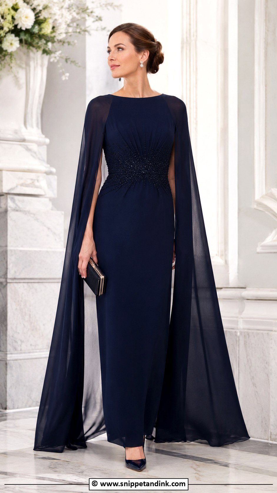 Cape Gown Outfit - Snippet and Ink - 30 Gown Style Ideas