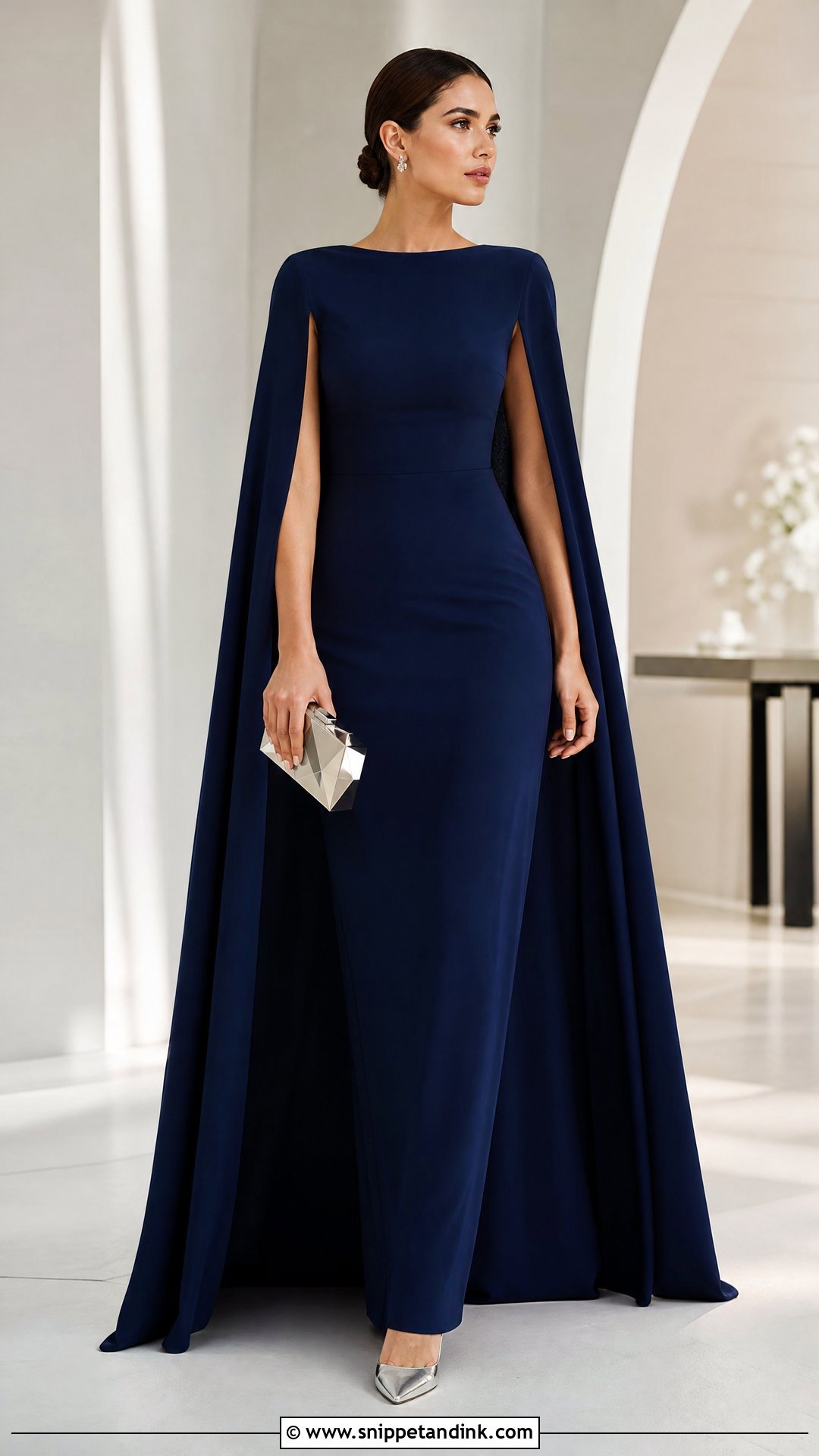 Cape Gown for a Black Tie Wedding - Snippet and Ink - 20 What to Wear to a Black Tie Wedding Ideas