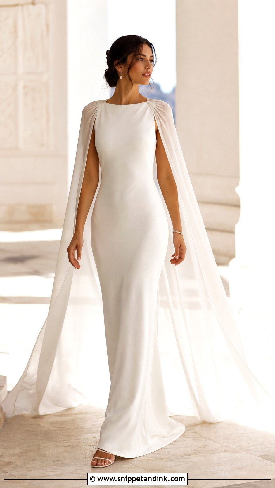 Cape Greek Goddess Wedding Dress - Snippet and Ink - 25 Greek Goddess Wedding Dress Ideas