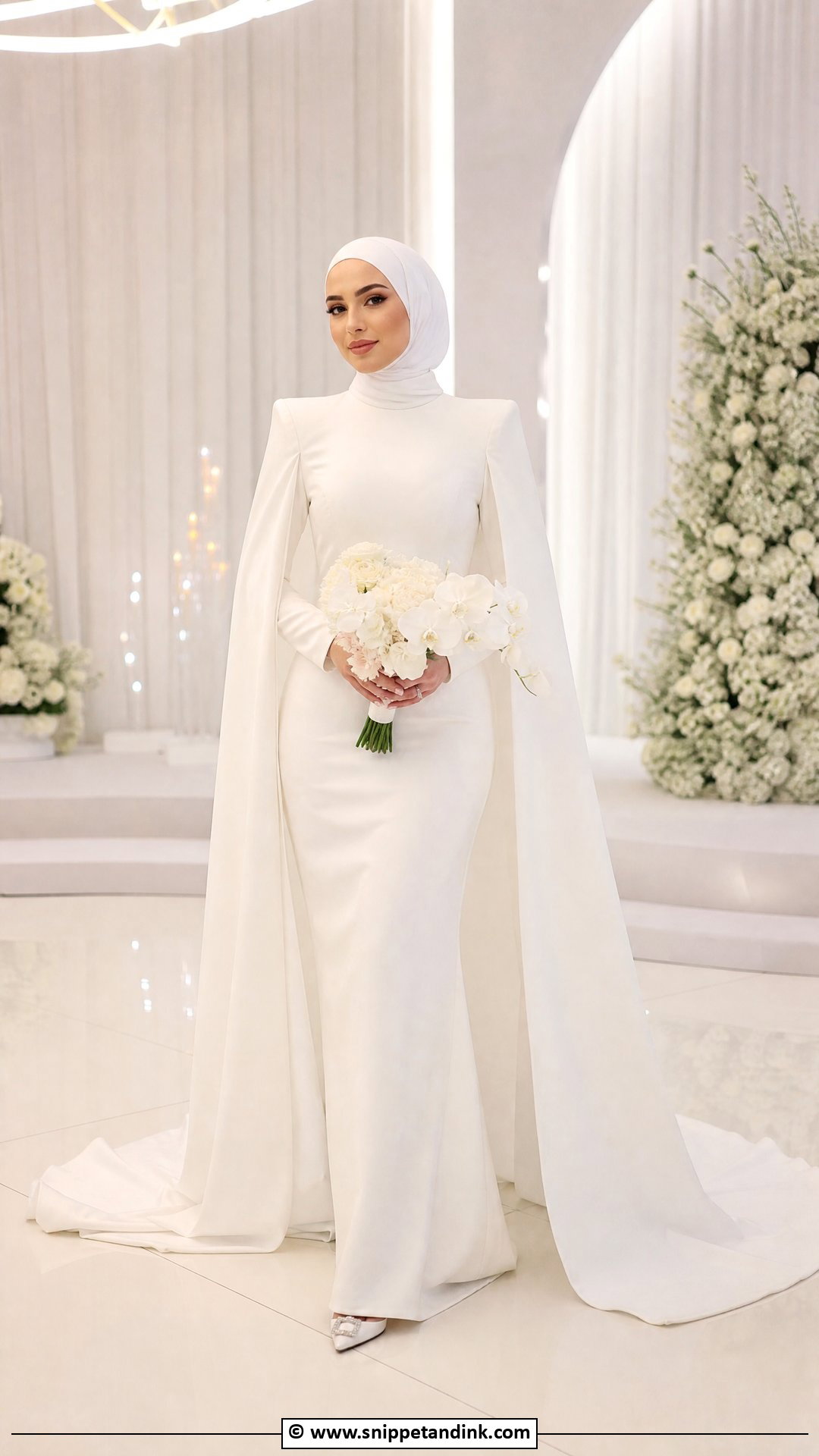 Cape Hijab Bride Dress - Snippet and Ink - 35 Hijab Bride Ideas
