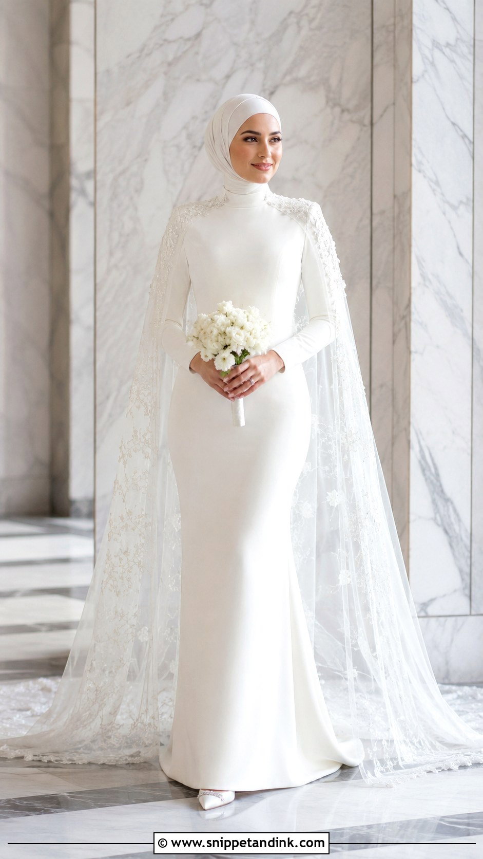 Cape Hijab Wedding Dress - Snippet and Ink - 25 Elegant Hijab Wedding Dress Ideas