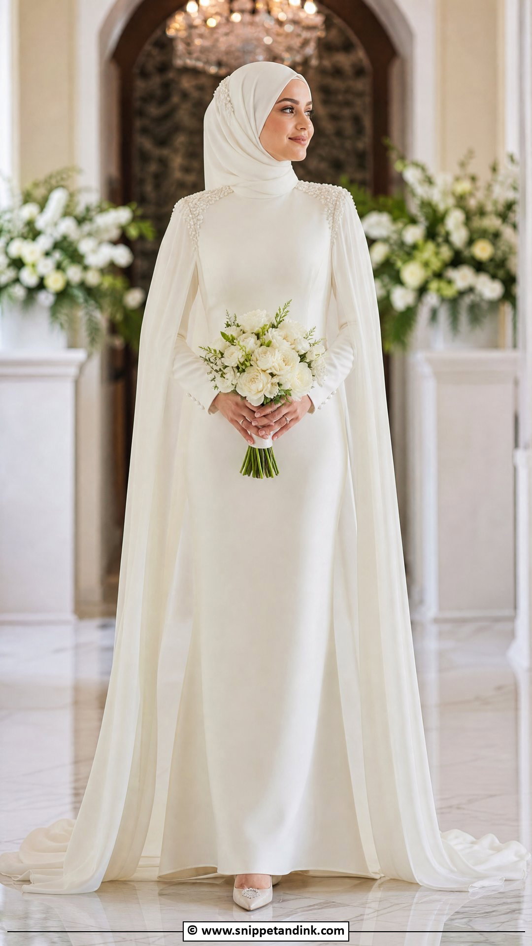Cape Hijab Wedding Dress - Snippet and Ink - 35 Hijab Wedding Dresses