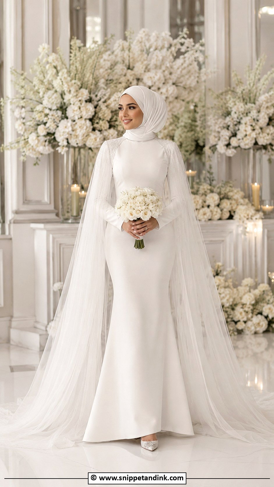 Cape Hijabi Wedding Dress - Snippet and Ink - 30 Hijabi Wedding Dress Ideas