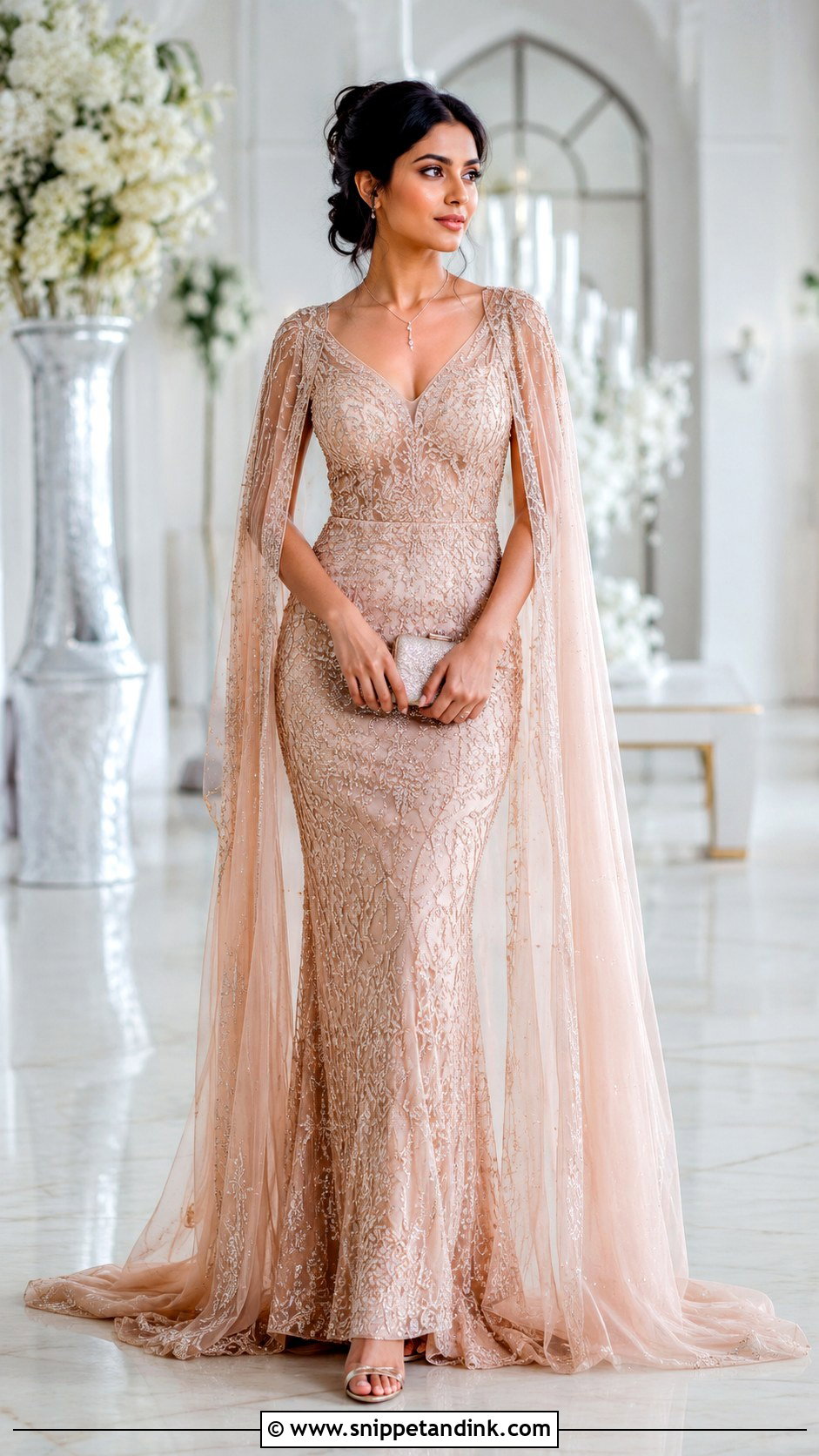 Cape Indian Wedding Gown - Snippet and Ink - 30 Indian Wedding Gowns