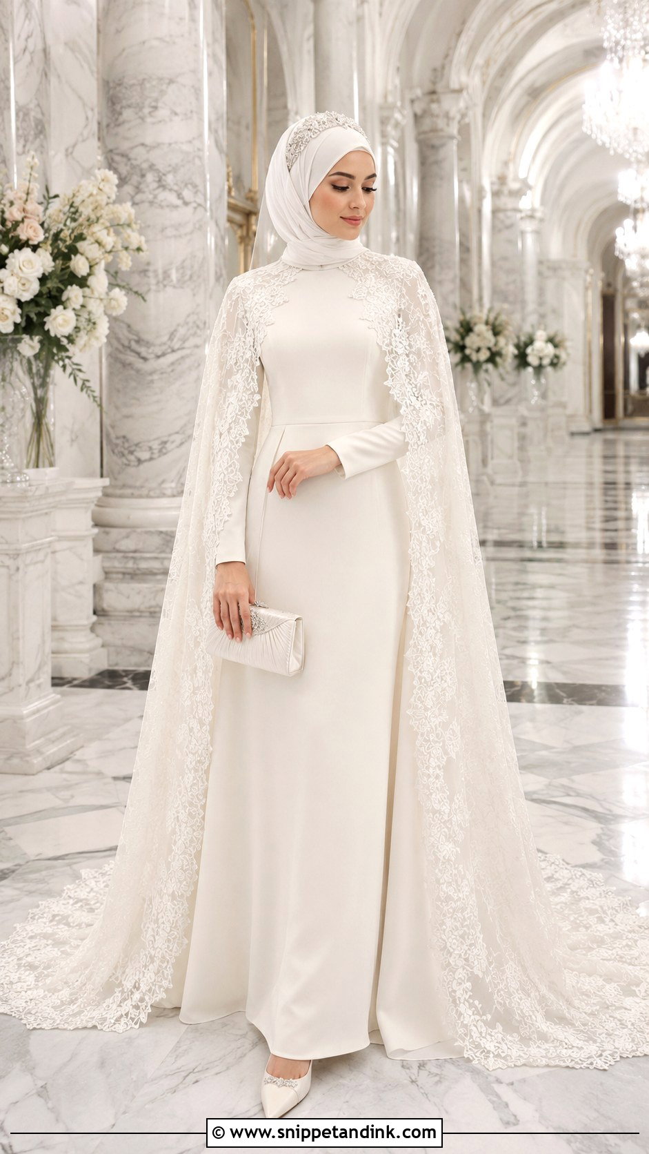 Cape Islamic Wedding Dress With Bridal Hijab - Snippet and Ink - 20 Islamic Wedding Dress Hijab Bride Bridal Gowns