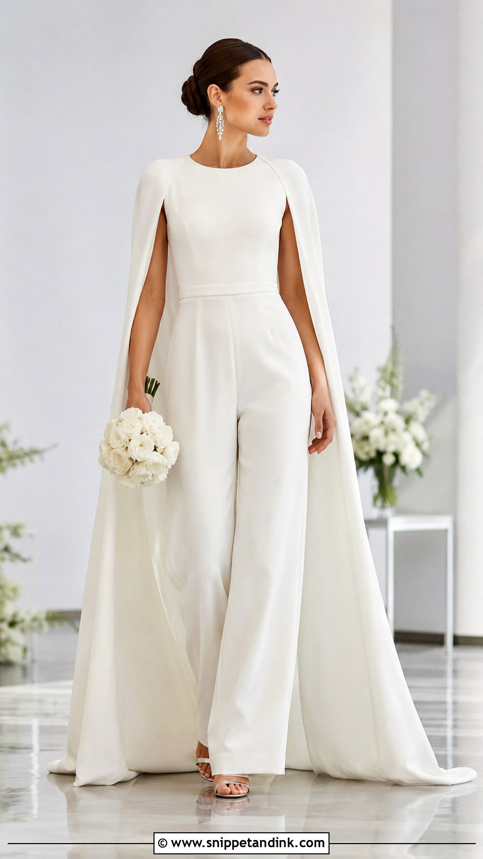 Cape Jumpsuit Wedding Outfit - Snippet and Ink - 20 Alternative Wedding Outfit Ideas