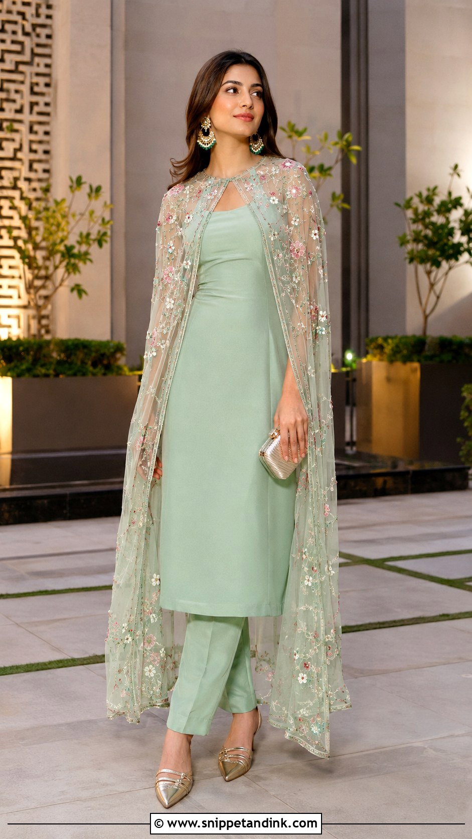 Cape Kurta And Trousers Prewedding Outfit - Snippet and Ink - 20 Casual Indian Prewedding Outfit Ideas