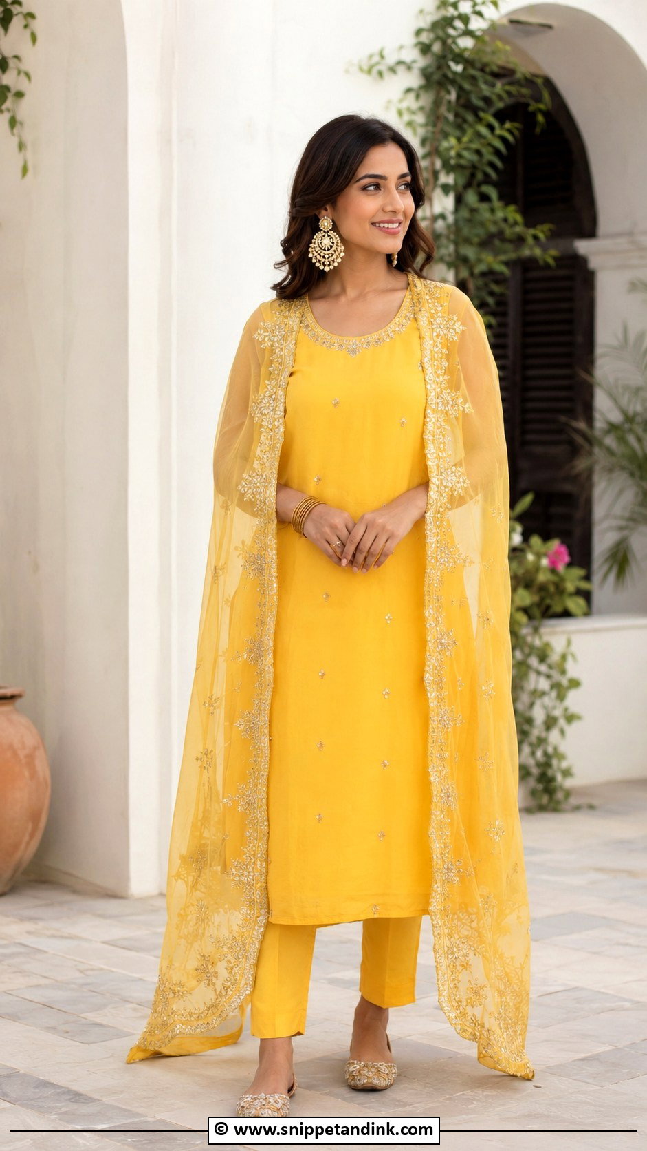 Cape Kurta Haldi Outfit - Snippet and Ink - 30 Haldi Outfits for Women