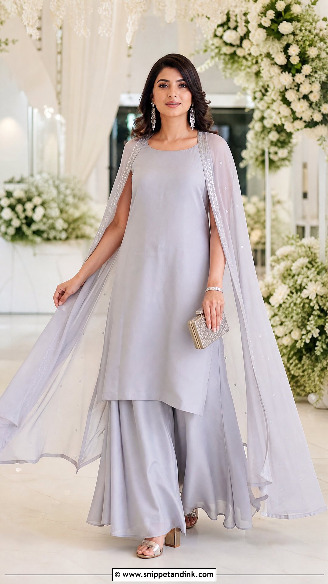 Cape Kurta Set With Palazzo Pants - Snippet and Ink - 25 Kurta Set for Wedding Ideas