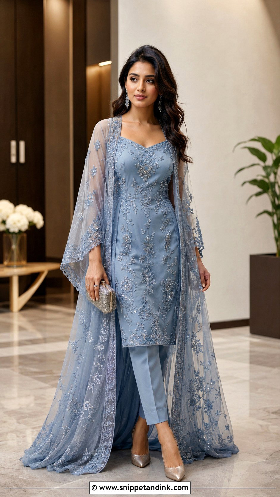 Cape Kurti With Tapered Pants - Snippet and Ink - 20 Wedding Kurti Ideas