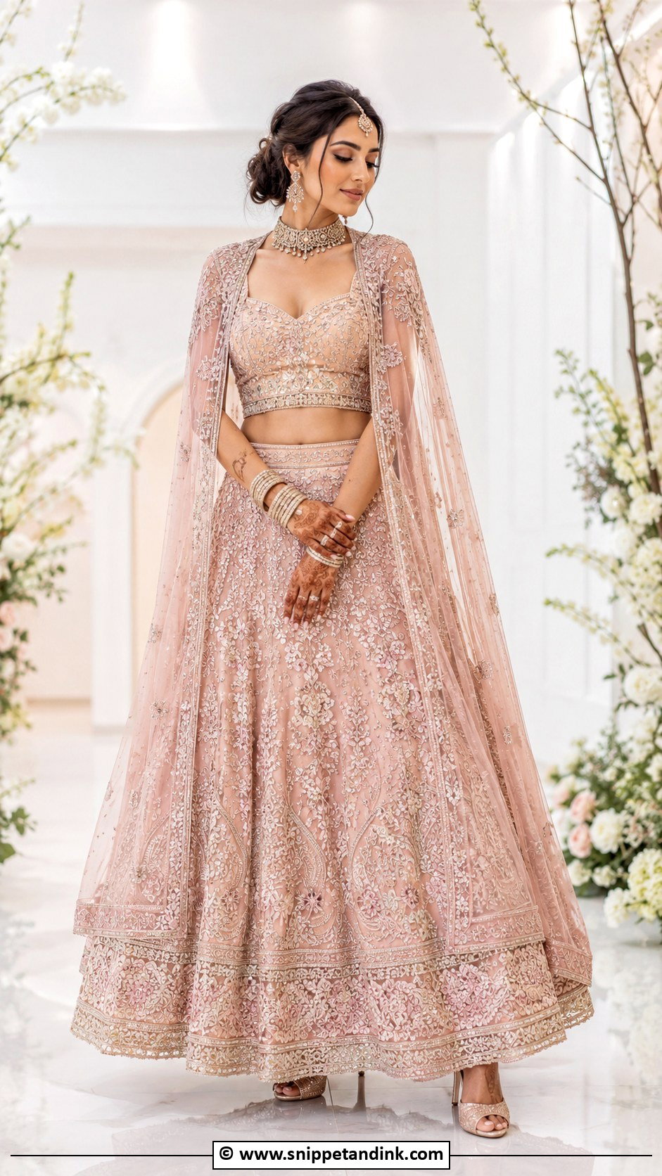 Cape Lehenga Barat Bride Outfit - Snippet and Ink - 30 Barat Bride Ideas