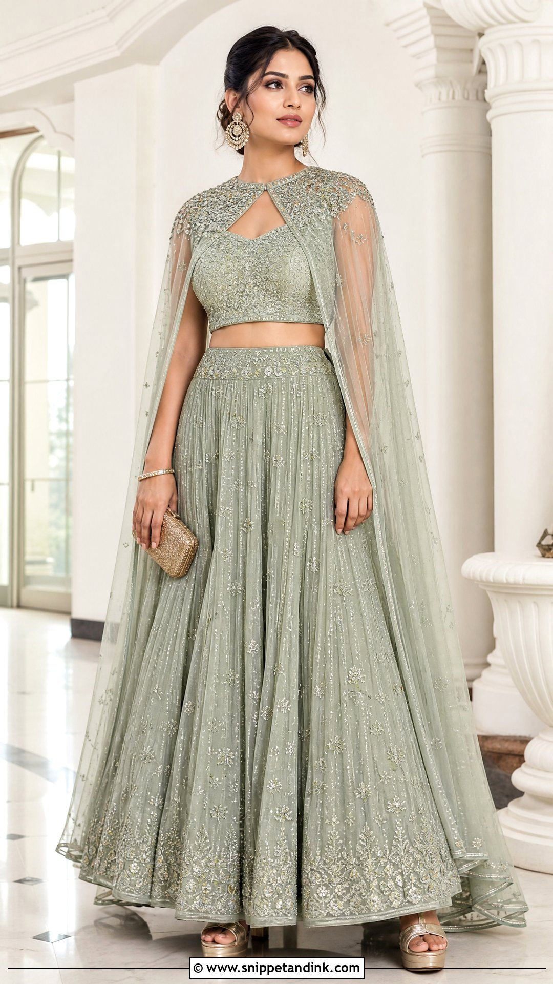 Cape Lehenga Bridal Trousseau Outfit - Snippet and Ink - 25 Bridal Trousseau Outfits